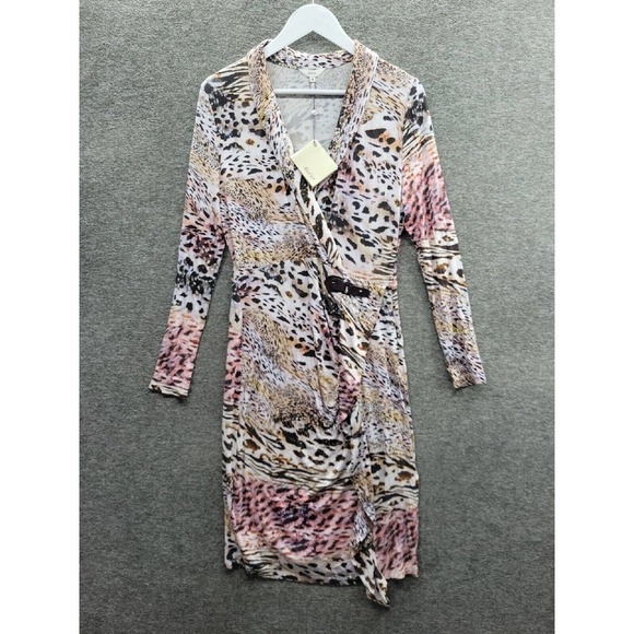 Atelier Dress Women's Large Animal Print Mock Wrap NWT (MSRP $138) - Picture 1 of 12